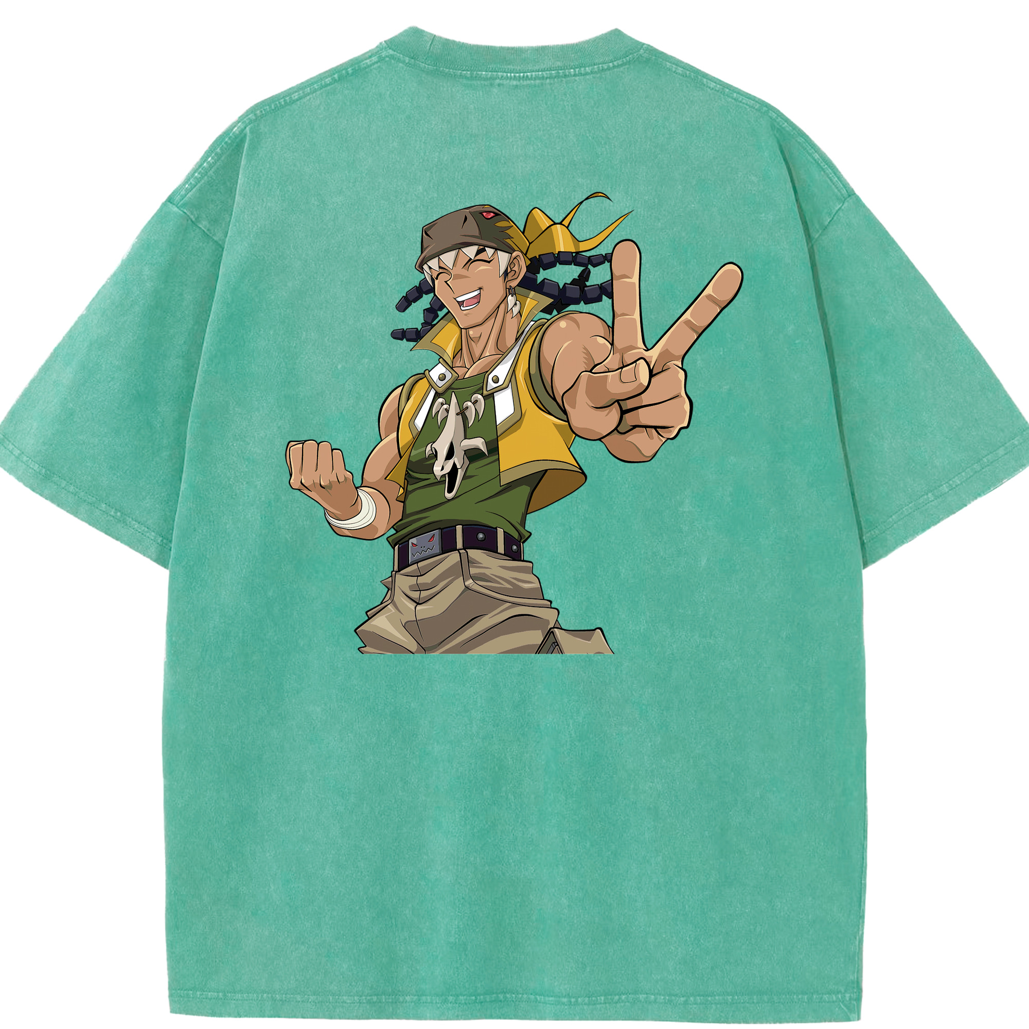 （画像用） 遊☆戯☆王 Yu-Gi-Oh! 綿100% ヴィンテージ風 半袖Tシャツ（背面プリント）